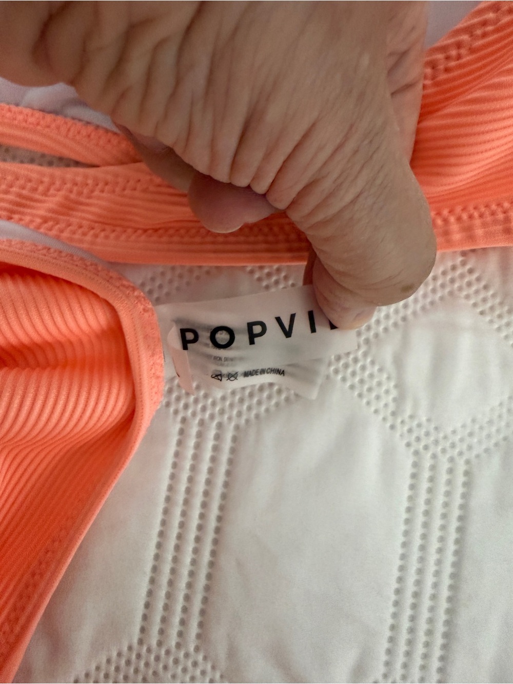 pop Coral Ribbed Two-Piece Bikini Set - Picture 3 of 4